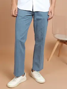 HIGHLANDER Men Blue Mid-Rise Chinos Trousers