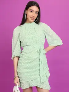 KETCH Self Design Sheath Mini Dress