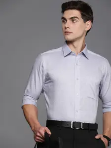 Raymond Pure Cotton Self Design Textured Slim Fit Formal Shirt