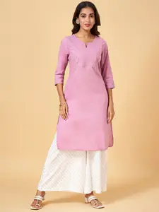 RANGMANCH BY PANTALOONS Embroidered Sequinned Cotton Kurta