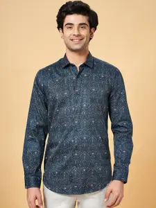 Peregrine by Pantaloons Slim Fit Floral Printed Long Sleeve Cotton Casual Shirt