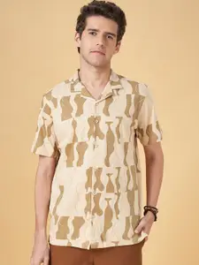7 Alt by Pantaloons Slim Fit Abstract Printed Cotton Casual Shirt