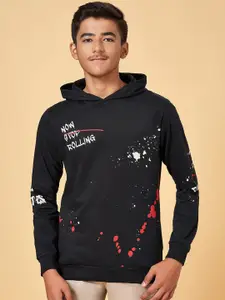 Coolsters by Pantaloons Boys Typgraphy Printed Hooded Cotton Pullover