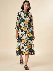 AKKRITI BY PANTALOONS Floral Printed Shirt Collar Dress