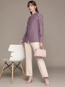 Ritu Kumar Women Relaxed Opaque Striped Cotton Casual Shirt