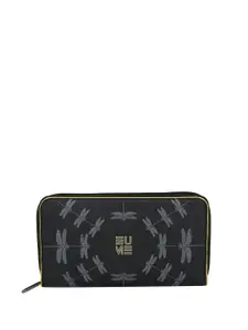 EUME Women Brand Logo Printed Vegan Leather Zip Around Wallet