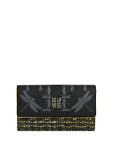 EUME Women Fire Fly Printed Vegan Leather Two Fold Wallet