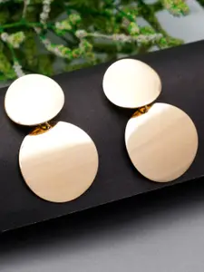 Bohey by KARATCART Gold-Plated Geometric Drop Earrings