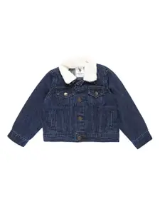 U.S. Polo Assn. Kids Boys Spread Collar Pure Cotton Denim Jacket