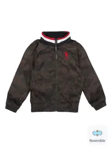 U.S. Polo Assn. Kids Boys Hooded Reversible Bomber Jacket