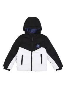 U.S. Polo Assn. Kids Boys Colourblocked Hooded Puffer Jacket
