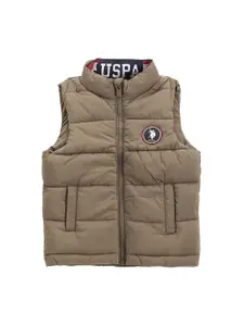 U.S. Polo Assn. Kids Boys Mock Collar Sleeveless Padded Jacket