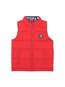 U.S. Polo Assn. Kids Boys Mock Collar Sleeveless Padded Jacket