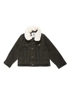 U.S. Polo Assn. Kids Boys Faux Fur Trim Outdoor Fashion Jacket