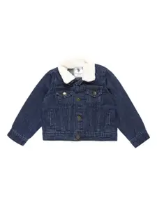 U.S. Polo Assn. Kids Boys Spread Collar Pure Cotton Outdoor Denim Jacket