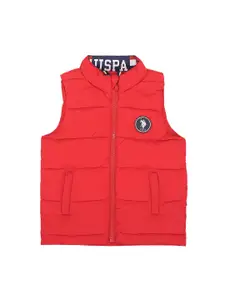 U.S. Polo Assn. Kids Boys Mock Collar Sleeveless Quilted Jacket