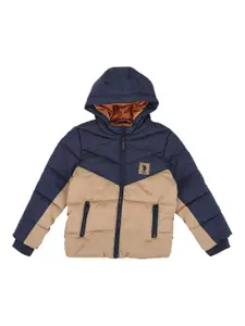 U.S. Polo Assn. Kids Boys Colourblocked Hooded Puffer Jacket