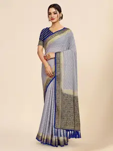 DIVASTRI Ethnic Woven Design Zari Pure Georgette Banarasi Saree