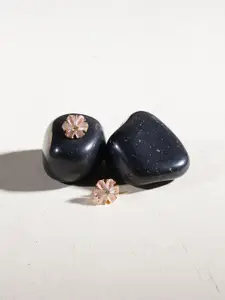 Ruby Raang Gold-Plated Studded Contemporary Studs
