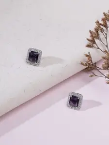Ruby Raang Silver-Plated Studded Contemporary Studs