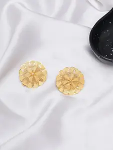 Ruby Raang Gold-Plated Contemporary Stud Earrings