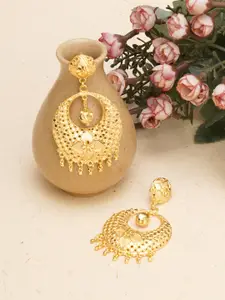 Ruby Raang Gold-Plated Contemporary Chandbalis