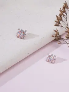 Ruby Raang Rose Gold -Plated Studded Contemporary Studs