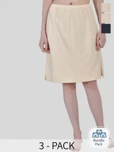 Aimly Pack Of 3 Cotton Knee Length Skirt Slips