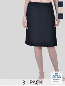 Aimly Pack Of 3 Straight Knee Length Knee Length Skirt Slip