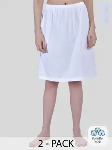 Aimly Pack Of 2 Cotton Knee Length Skirt Slip