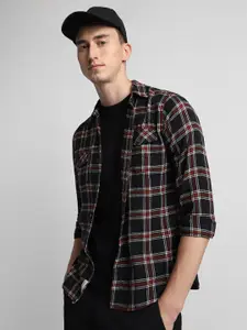 Dennis Lingo Relaxed Tartan Checked Flannel Weave Pure Cotton Casual Shirt