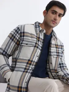 RARE RABBIT Men Hollis Tailored Fit Checked Cotton Jacket