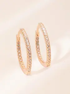 March by FableStreet 18K Rose Gold Plated Circular Hoop Earrings