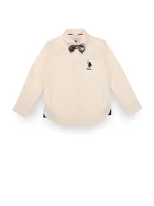 U.S. Polo Assn. Kids Boys Classic Spread Collar Corduroy Pure Cotton Casual Shirt