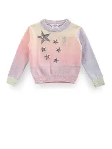 U.S. Polo Assn. Kids Girls Embellished Pullover Sweater
