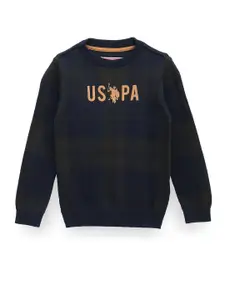 U.S. Polo Assn. Kids Boys Checked Pullover Sweater