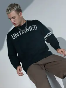 Hubberholme Typography Printed Long Sleeve Acrylic Pullover Sweater