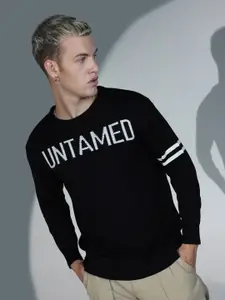 Hubberholme Typography Printed Long Sleeves Acrylic Pullover