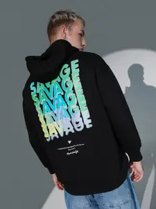 Hubberholme Typography Printed Hooded Long Sleeves Sweatshirt