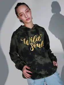 Hubberholme Abstract Printed Hooded Neck Long Sleeve Pullover Sweatshirt