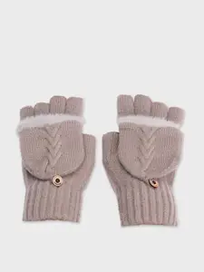 20Dresses Women Textured Pocket Detail Open Finger Gloves