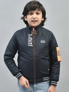 Crimsoune Club Boys Geometric Printed Lightweight Bomber Jacket
