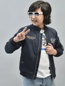 Crimsoune Club Boys Graphic Embroidered Lightweight Bomber Jacket