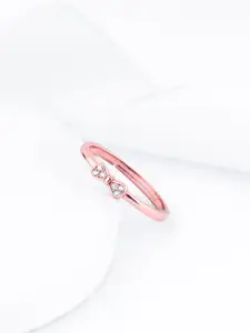 GIVA 925 Sterling Silver Rose-Gold-Plated Adjustable Finger Ring