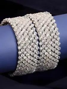 OOMPH Set Of 16 Crystals Beaded Bangles Set