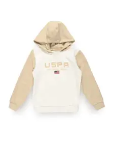 U.S. Polo Assn. Kids Boys Colourblocked Hooded Pullover