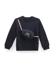 U.S. Polo Assn. Kids Boys Attached Fanny Pack Sweatshirt