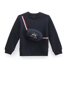 U.S. Polo Assn. Kids Boys Long Sleeves Pullover With Attached Fanny Pack