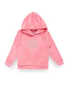 U.S. Polo Assn. Kids Girls Brand Logo Embroidered Hooded Pullover