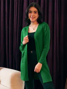 Berrylush Longline Open Front Acrylic Sweater